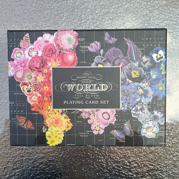 Wendy Gold Map of the World Playing Card Set Full Bloom Galison - Picture 2 of 5